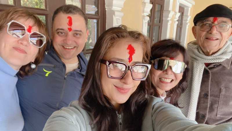 Actress Manisha Koirala celebrates Holi with family and close friends in her hometown Nepal