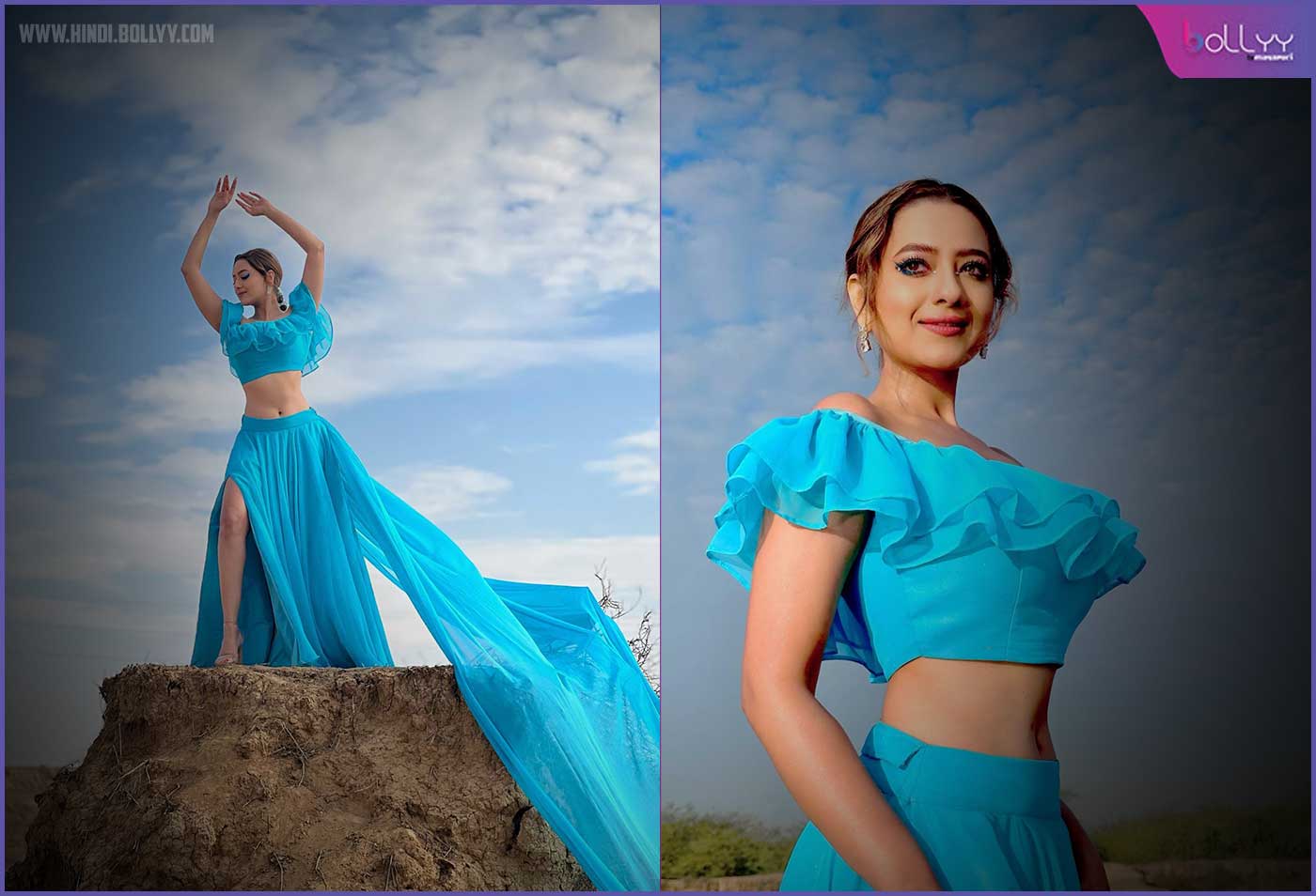 Madalsa Sharma Anupama actress gave a killer pose in sky blue dress