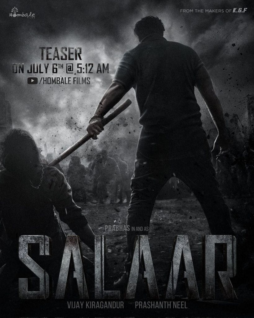 Prabhas: The teaser of the upcoming film 'Salar' will be released on July 6.