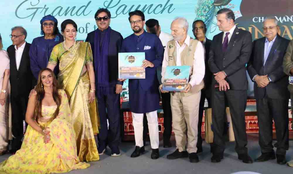 Release of the book "Chal Man Vrindavan" by Union Minister Anurag Singh Thakur, Hema Malini, Shatrughan Sinha, Jitendra, Jackie Shroff.