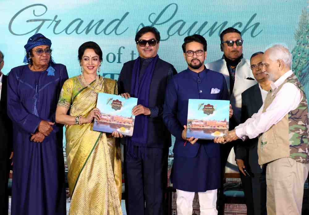 Release of the book "Chal Man Vrindavan" by Union Minister Anurag Singh Thakur, Hema Malini, Shatrughan Sinha, Jitendra, Jackie Shroff.