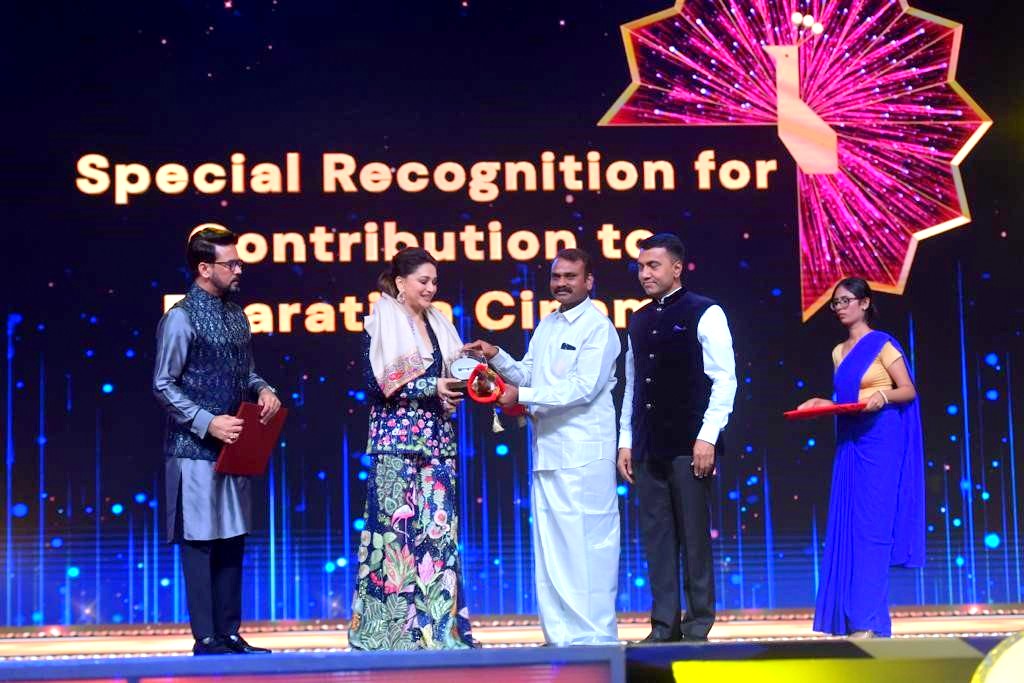 Madhuri Dixit honored with 'Special Recognition for Contribution to Indian Cinema' award at 54th IFFI